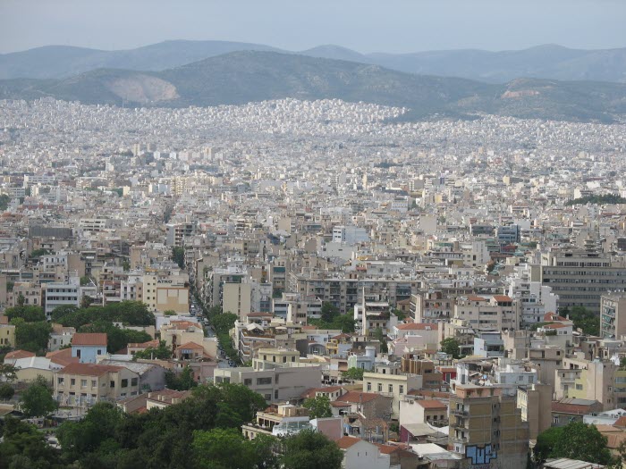 Греция, Афины, вид на город с вершины Акрополя